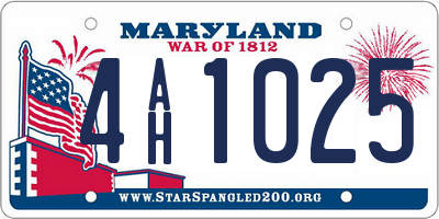 MD license plate 4AH1025