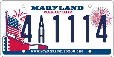 MD license plate 4AH1114