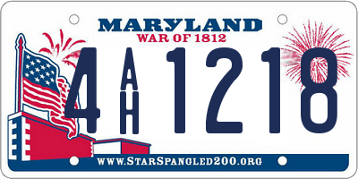 MD license plate 4AH1218