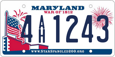 MD license plate 4AH1243