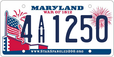 MD license plate 4AH1250