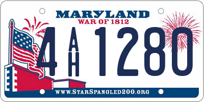 MD license plate 4AH1280