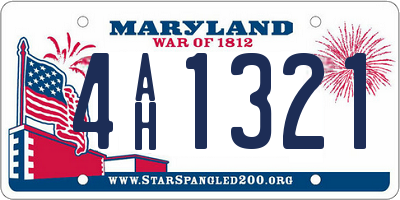 MD license plate 4AH1321