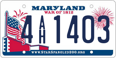 MD license plate 4AH1403