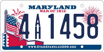 MD license plate 4AH1458