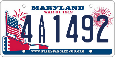 MD license plate 4AH1492