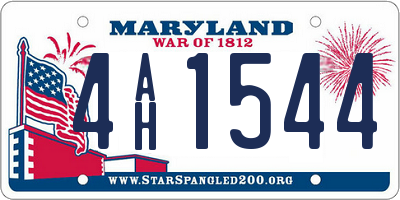 MD license plate 4AH1544