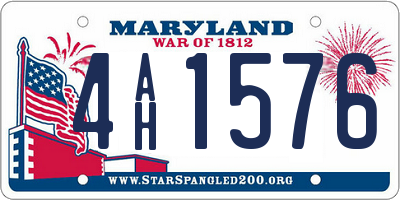 MD license plate 4AH1576