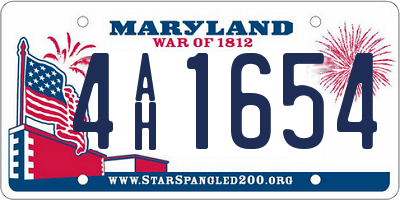 MD license plate 4AH1654