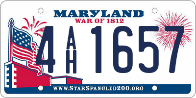 MD license plate 4AH1657