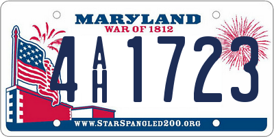 MD license plate 4AH1723