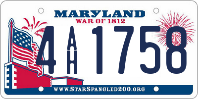 MD license plate 4AH1758