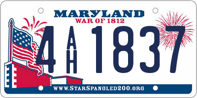 MD license plate 4AH1837