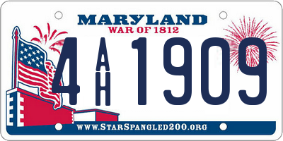 MD license plate 4AH1909