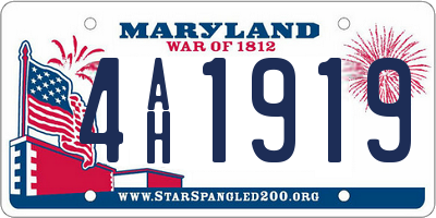 MD license plate 4AH1919