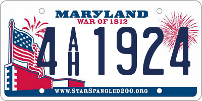 MD license plate 4AH1924