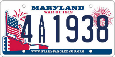 MD license plate 4AH1938