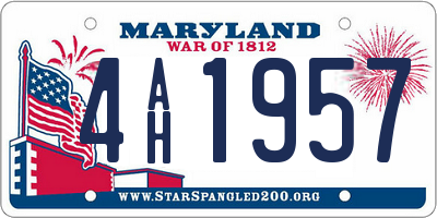 MD license plate 4AH1957