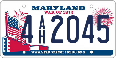 MD license plate 4AH2045