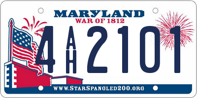 MD license plate 4AH2101