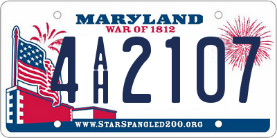 MD license plate 4AH2107