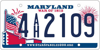 MD license plate 4AH2109