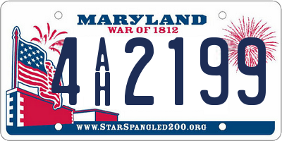 MD license plate 4AH2199