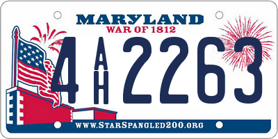 MD license plate 4AH2263