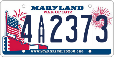 MD license plate 4AH2373