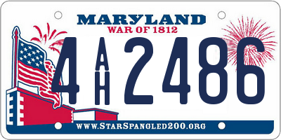 MD license plate 4AH2486
