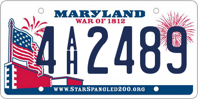 MD license plate 4AH2489