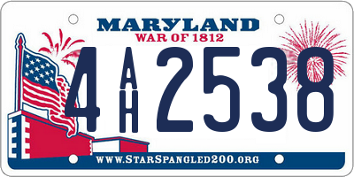 MD license plate 4AH2538