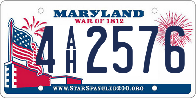 MD license plate 4AH2576
