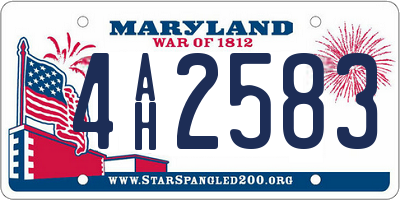 MD license plate 4AH2583