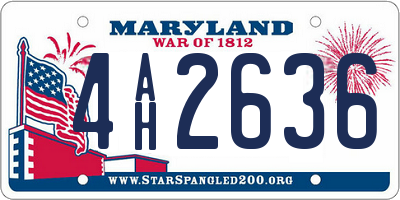 MD license plate 4AH2636