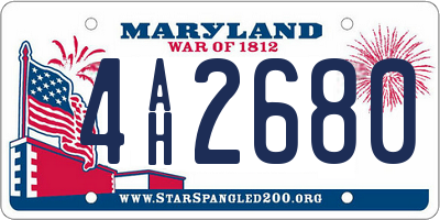MD license plate 4AH2680