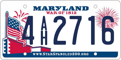 MD license plate 4AH2716