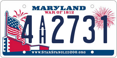 MD license plate 4AH2731