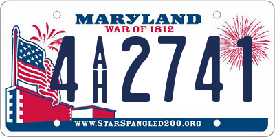 MD license plate 4AH2741
