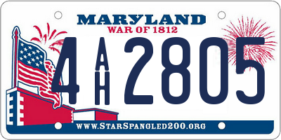 MD license plate 4AH2805
