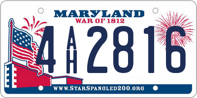 MD license plate 4AH2816