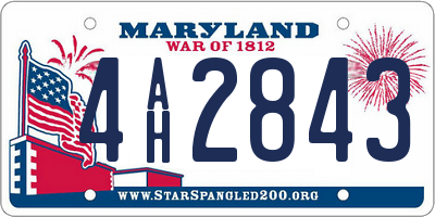 MD license plate 4AH2843