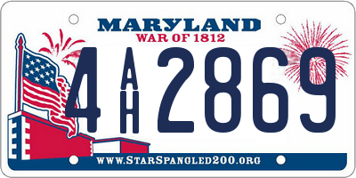 MD license plate 4AH2869