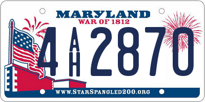 MD license plate 4AH2870
