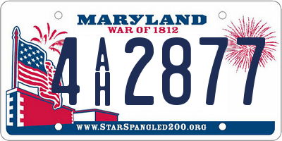 MD license plate 4AH2877