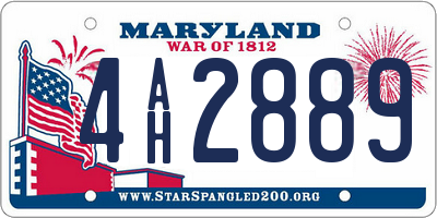MD license plate 4AH2889
