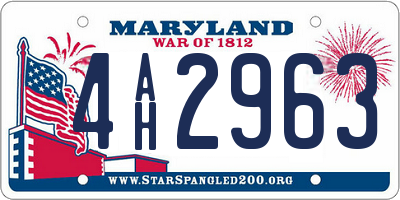 MD license plate 4AH2963