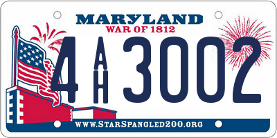 MD license plate 4AH3002