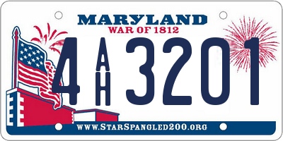 MD license plate 4AH3201