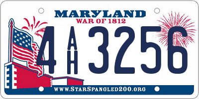 MD license plate 4AH3256